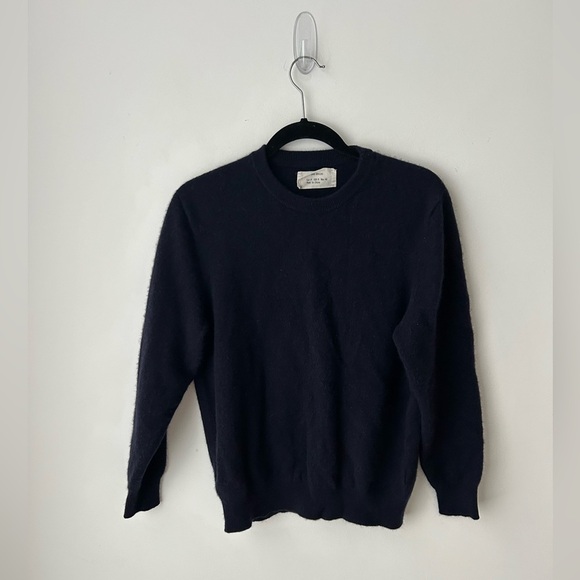 Zara dark blue 100% cashmere crew sweater - Picture 1 of 10